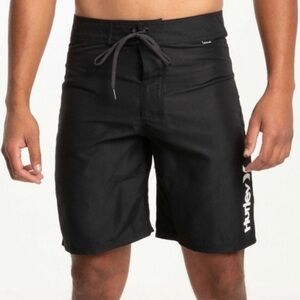 🐠Hurley board shorts black XS black gray tie closure 30